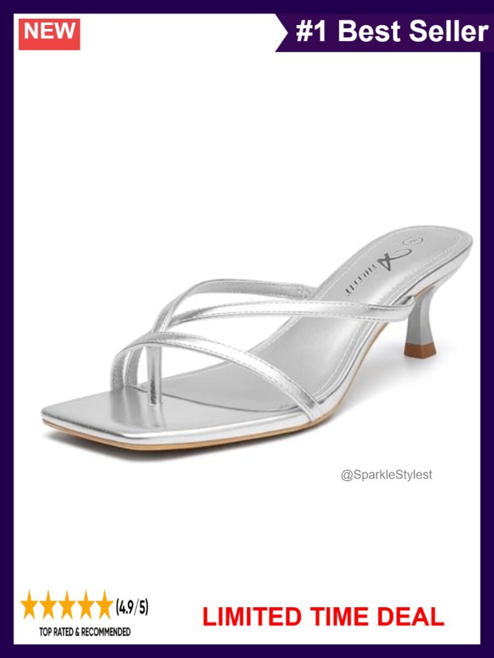 Strappy Kitten Heels Square Toe Flip Flop Thong Low Heels Wedding Work